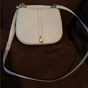 Elegant Cream Crossbody Bag with Gold Details